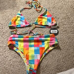 Moana Bikini Multicolor Checkered Set